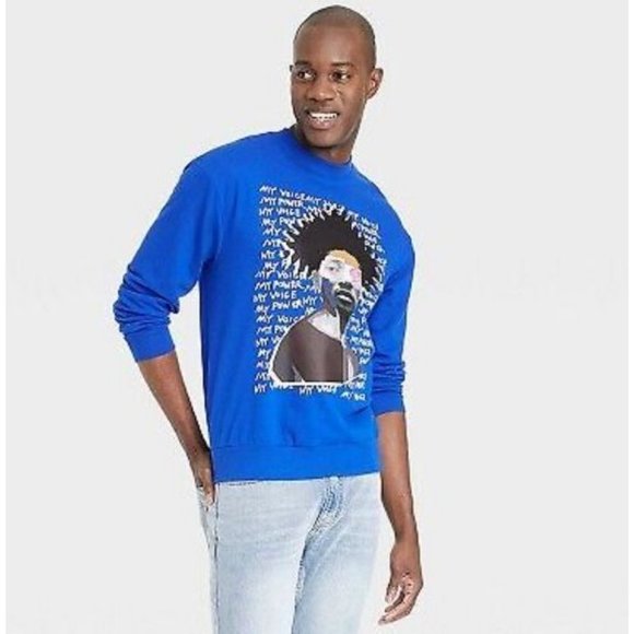 Black History Month Adult My Voice, My Power Pullover Sweatshirt Blue Sz 4X - Picture 1 of 6